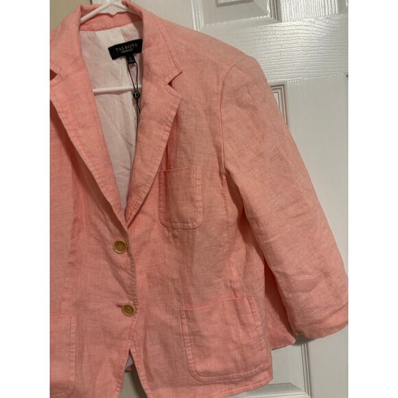 Talbots pink linen blazer sz 12 - Picture 5 of 8